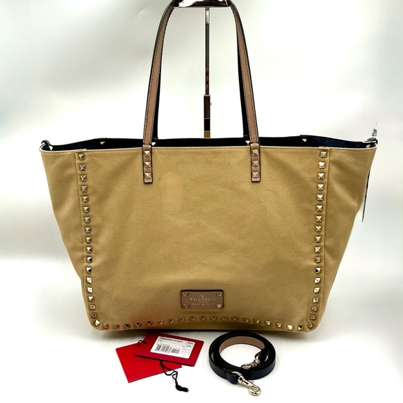 Valentino Garavani Canvas Rockstud Reversible Tote # 1051 - Picture 3 of 3
